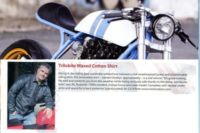 Trilobite Waxed Cotton shirt in CAFE RACER